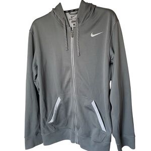 Nike Dri-Fit Gray Zip-Up‎ Hoodie, L